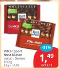 Nuss Klasse von Ritter Sport im aktuellen budni Prospekt