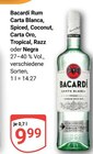 Rum Carta Blanca Angebote von Bacardí bei GLOBUS Hoyerswerda für 9,99 €