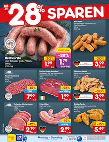 Bratwurst im aktuellen Netto Marken-Discount Prospekt (Oberhausen) Bratwurst im Netto Marken-Discount Prospekt "Aktuelle Angebote" mit 75 Seiten (Oberhausen)