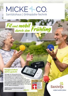 Micke & Co. oHG Sanitätshaus Orthopädie-Technik Prospekt Fit und mobil durch den Frühling mit  Seiten