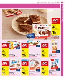 Prix et réduction Kinder Country dans le prospectus Carrefour en cours Offre Kinder Country dans le catalogue Carrefour du moment à la page 11