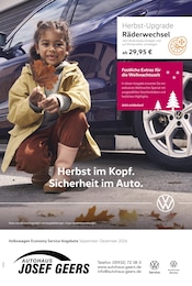 Volkswagen Prospekt für Haren mit 1 Seite Volkswagen Prospekt für Haren: "Herbst im Kopf. Sicherheit im Auto.", 1 Seite, 01.09.2026 - 31.12.2026