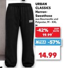 Herren-Sweathose von URBAN CLASSICS für 14,99 € bei Kaufland im Angebot Herren-Sweathose von URBAN CLASSICS im aktuellen Kaufland Prospekt