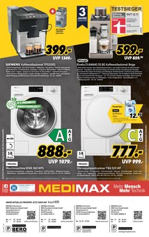 Kaffeevollautomat im aktuellen MEDIMAX Prospekt (Oberhausen) Kaffeevollautomat im MEDIMAX Prospekt "BLACK MAX" mit 8 Seiten (Oberhausen)
