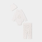 Ensemble 3 pièces body legging bonnet ecru bébé garçon dans le catalogue La Halle