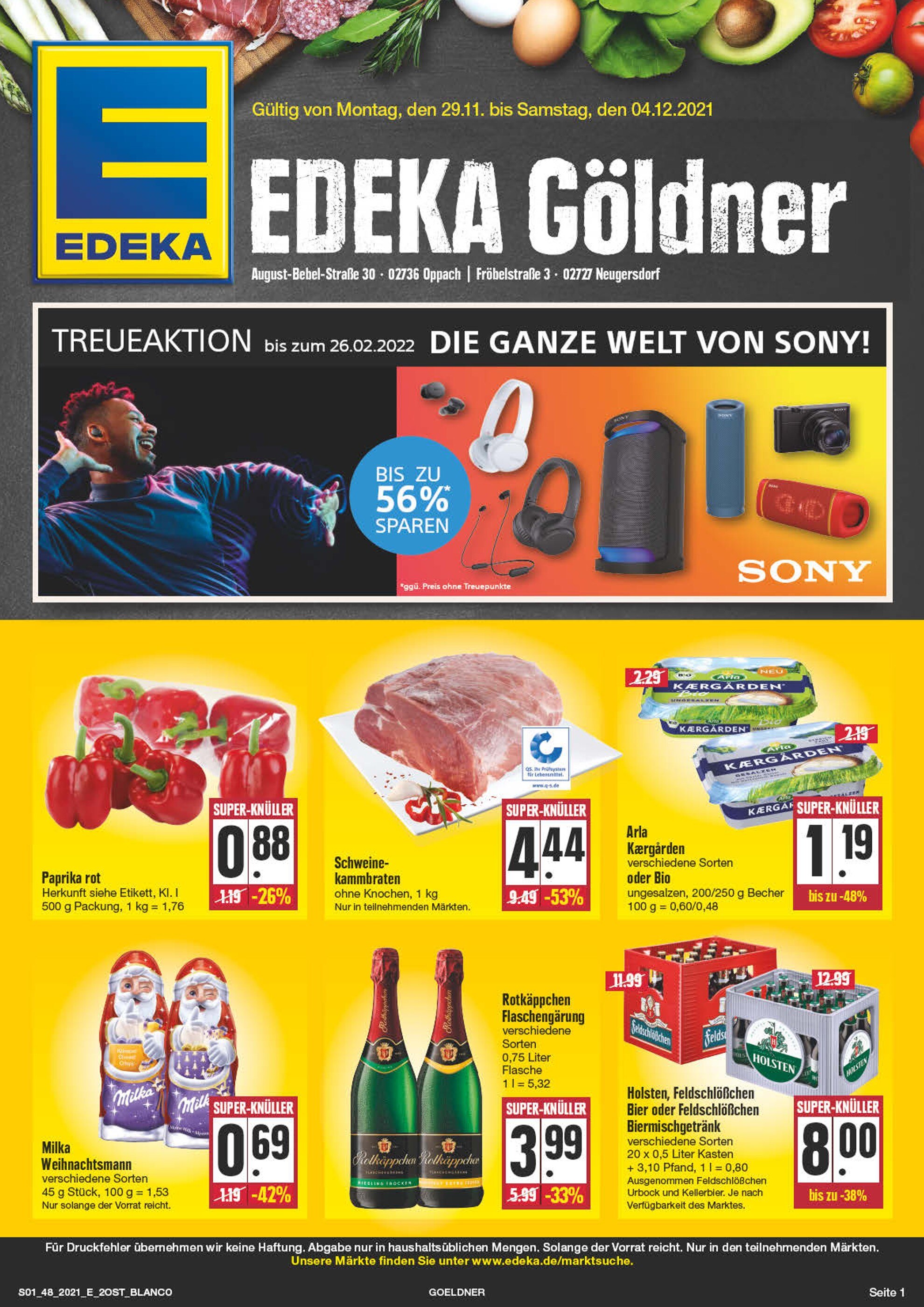EDEKA Prospekt für Niedercunnersdorf mit 28 Seiten EDEKA Prospekt für Niedercunnersdorf: "Aktuelle Angebote", 28 Seiten, 29.11.2021 - 04.12.2021
