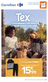 Catalogue Carrefour à Maubeuge cette semaine, valable du 22/09/2026 au 05/10/2026 Prospectus Carrefour à Maubeuge, "Tex", 16 pages de promos valables du 22/09/2026 au 05/10/2026