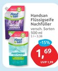 Flüssigseife Nachfüller Natural Lavender von Handsan für 1,69 € bei budni im Angebot Flüssigseife Nachfüller Natural Lavender von Handsan im aktuellen budni Prospekt