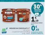 Mousse au chocolat - U en promo chez Super U Toulouse à 0,83 €