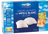 Cœur de filets de merlu blanc du cap MSC surgelés - Marès - Intermarché Hyper Cœur de filets de merlu blanc du cap MSC surgelés - Marès à 4,58 € dans le catalogue Intermarché Hyper