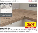 Arbeitsplatten Angebote bei toom Baumarkt Heilbronn für 39,99 €