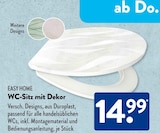 WC-Sitz mit Dekor von EASY HOME im aktuellen ALDI SÜD Prospekt für 14,99 €