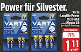 Longlife Power Micro AAA oder Mignon AA Angebote von Varta bei EDEKA Dortmund für 1,11 €