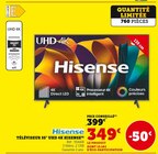 Téléviseur 55" uhd 4k - Hisense en promo à 349,00 € chez Hyper U Téléviseur 55" uhd 4k - Hisense dans le catalogue Hyper U