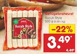 Aktuelle Bratwurst Angebote bei Netto Marken-Discount in Hamm Aktuelles Geflügelbratwurst Sucuk Style Angebot bei Netto Marken-Discount in Hamm ab 3,49 €