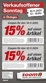 Aktueller toom Baumarkt Öhringen Prospekt "Verkaufsoffener Sonntag" mit 1 Seite