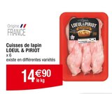 Cuisses de lapin - LOEUL & PIRIOT en promo chez Cora Dijon à 14,90 €