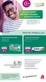 mea - meine apotheke Apotheken Prospekt der aktuellen Woche mit 4 Seiten, gültig von 01.06.2026 bis 30.06.2026, in Neuhausen und Umgebung Aktueller mea - meine apotheke Apotheken Prospekt in Neuhausen und Umgebung, "Unsere Juni-Angebote" mit 4 Seiten, 01.06.2026 - 30.06.2026