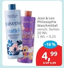 Philosophie Waschmittel von Jean & Len für 4,99 € bei budni im Angebot Philosophie Waschmittel von Jean & Len im aktuellen budni Prospekt