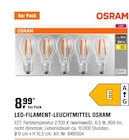 LED-FILAMENT-LEUCHTMITTEL bei OBI im Zwiesel Prospekt für 8,99 €