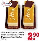 Schokoladen-Brownie mit Salzkaramell und Passionsfruchtgelee Angebote von Scheck-In Manufaktur bei E center Karlsruhe für 2,90 €