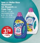 Waschmittel Gel, Megaperls oder Power Caps von Spee oder Weißer Riese im aktuellen V-Markt Prospekt für 3,79 €