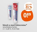 Aktuelles Zahncreme Angebot bei tegut in Göttingen ab 0,89 €