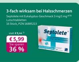 Septolete mit Eukalyptus-Geschmack Angebot in Hallerndorf Septolete mit Eukalyptus-Geschmack im aktuellen Prospekt bei mea - meine apotheke in Hallerndorf