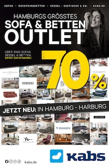 Bett im aktuellen Kabs Prospekt (Hamburg) Bett im Kabs Prospekt "HAMBURGS GRĂ–SSTES SOFA & BETTEN OUTLET" mit 2 Seiten (Hamburg)