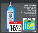 Bombay Sapphire Gin Angebote von Bombay Sapphire bei EDEKA Bautzen für 16,49 €