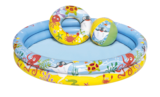 Piscine gonflable + 1 bouée + 1 ballon en promo chez Bazarland Piscine gonflable + 1 bouée + 1 ballon dans le catalogue Bazarland