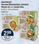 Gourmet Minischnitzel, Schnitzel Wiener Art oder Cordon Bleu von Alpenfleisch im aktuellen V-Markt Prospekt für 2,99 €