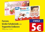 Aktuelles kinder Schokolade oder Yogurette Erdbeere Angebot bei famila Nordost in Lübeck ab 5,00 €