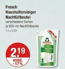 Haushaltsreiniger Nachfüllbeutel von Frosch im aktuellen V-Markt Prospekt für 2,19 €