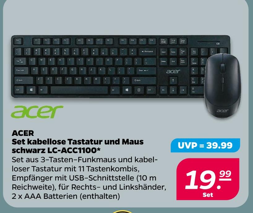 Set kabellose Tastatur und Maus schwarz LC-ACC1100
