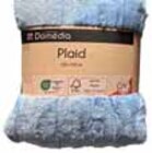 PLAID FLANELLE RAYURES EMBOSSÉES - Domédia en promo chez Intermarché Poitiers à 8,96 €