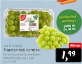 Trauben hell kernlos Angebote von Gut & Günstig bei Konsum Dresden für 1,99 €