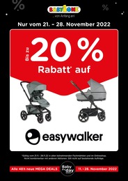 Spielzeug & Baby Prospekt von BabyOne Rheinberg BabyOne Prospekt: "Bis zu 20 % Rabatt auf easywalker", 2 Seiten, 21.11.2022 - 28.11.2022
