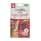 Promo Friandise en crème pour chat poulet et cranberry Bubimex Creamy x 4 - 60 g à 1,99 € dans le catalogue Botanic à Dijon