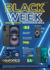 Aktueller EURONICS Prospekt mit Smartphone, "BLACK WEEK", Seite 1