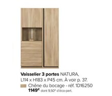 Vaisselier 3 portes natura - Gautier à Paris Vaisselier 3 portes natura en promo chez Gautier Paris à 1 149,00 €