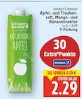 Apfel- und Traubensaft von becker's bester für 2,29 € bei E center im Angebot Apfel- und Traubensaft von becker's bester im aktuellen E center Prospekt