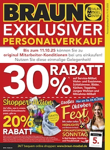 BRAUN Möbel-Center Prospekt EXKLUSIVER PERSONALVERKAUF mit 16 Seiten