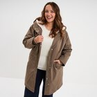Parka 3-en-1 longue à capuche vert kaki femme grande taille en promo chez La Halle Valence à 79,99 €