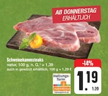 E center Lohr - Schweinekammsteaks natur Angebot im Prospekt Schweinekammsteaks natur bei E center im Lohr Prospekt für 1,19 €