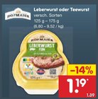 Leberwurst Angebote von Rügenwalder bei Netto Marken-Discount Karlsruhe für 1,19 €