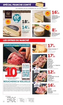 Promotion Comté dans le prospectus Super U, valable du 20/10/2026 au 01/11/2026 Promo Comté dans le catalogue Super U du moment à la page 22