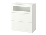 Kommode im IKEA Prospekt Kommode mit 3 Schubladen weiß/Frostglas von BRIMNES im aktuellen IKEA Prospekt für 79,99 €