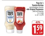Tomaten Ketchup im Angebot bei E center in Dresden Tomaten Ketchup Angebote von Papa Joe´s bei E center Dresden für 1,59 €