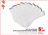 Lot de 10 paires de mi-chaussettes sport homme - Prix Mini dans le catalogue Super U